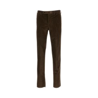 PT01 Pt01, Broeken, Heren, Bruin, S, Katoen, Ribbed Velvet Pants