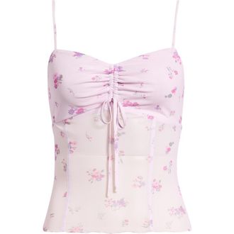 BP. Mesh Camisole in Pink Kelly Floral at Nordstrom, Size Xx-Small