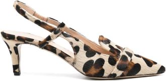 Parosh 70 mm slingback-pumps met luipaardprint