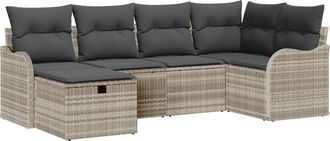 vidaXL Vidaxl - Garden Sofa Set 6 pcs Light grey 232.5 x 122.5 x 85 cm