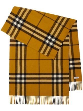 Burberry checked cashmere fringe scarf - unisex - Cashmere - OS - Neutrals