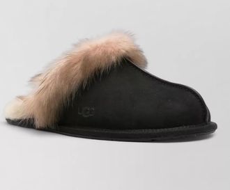 UGG leather shearling-trim slippers