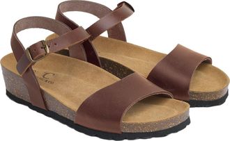 Celtic & Co. Low Wedge Ankle Strap Sandal in Rust at Nordstrom, Size 5