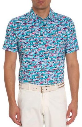 Robert Graham Auto Expo Short Sleeve Performance Golf Polo in Jade Green at Nordstrom Rack, Size Small
