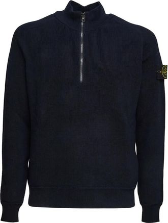 Stone Island Half-zip Turtleneck - Heren - Coltruien - Blauw - XL - Katoen - Truien & Vesten