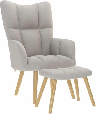 vidaXL Sillón de relax con reposapiés tela gris nube Vidaxl