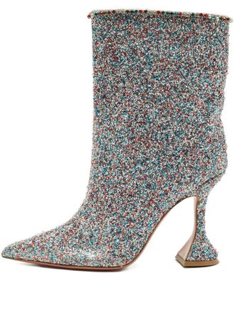 Amina Muaddi Mia Martini glitter boots - Blue