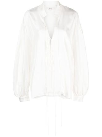 Manur&iacute; Blusa Tommy in seta - Bianco