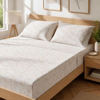 KASANOVA Completo letto matrimoniale policotone foglie sabbia