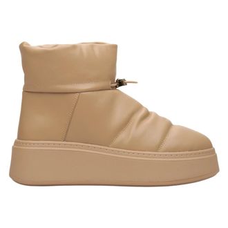 Estro & Luminara Brown Leather Snow Boots with Turnbuckle - female - Estro - Winter Boots - Brown - 6 UK - Shoes