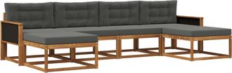 vidaXL Conjunto De Sof&aacute;s De Exterior 6 Uds. Natural Y Antracita Vidaxl