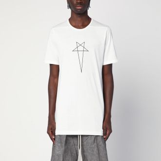 Rick Owens T-shirt Jumbo bianca con logo