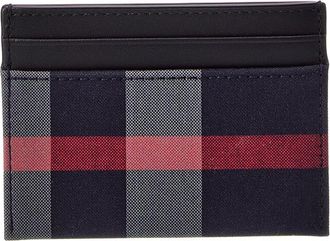 Burberry Check Canvas & Leather Card Holder