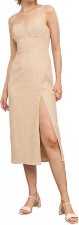 En Cr&egrave;me The Nivara Lace-Back Midi Dress In Beige