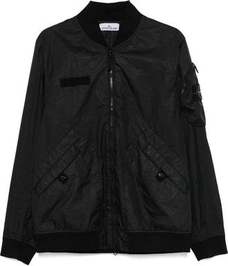 Stone Island Bomberjack met Compass-logopatch - Zwart