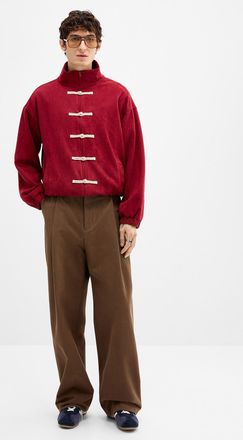 Djab Mens Brushed twill pleated chinos Barrel fit Imported from Seoul