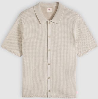 Levi's Woodside Camp Shirt - Mens - XL - Beige / Chateau Gray