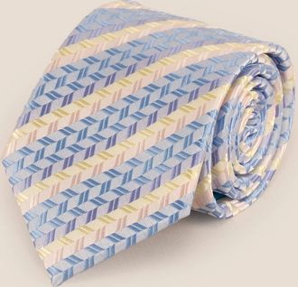 Oswin Hyde Mens Geometric Stripes Blue Cream
