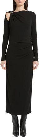 Marella Mllpatto Jurk met Asymmetrische Uitsnijding bij de Schouder - Dames - Casual kleedjes - Zwart - S - Kleedjes