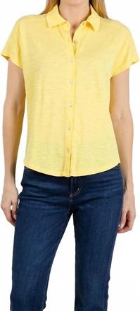 Elliott Lauren Bella Button Front Tee In Daffodil