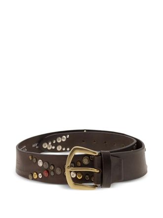 Alberto Luti Studded leather belt - men - Calf Leather - 100 - Brown