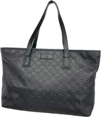 Gucci Black Leather Tote Bag (Pre-Owned)