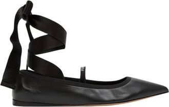 Ferragamo Ankle Ribbon Ballet Flats, Size 5.5