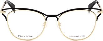 Rag & Bone Ladies Gold Tone Rectangular Eyeglass Frames RNB3019-2