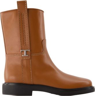 Tod's Womens Rubber 20l Boot Brown Calfskin
