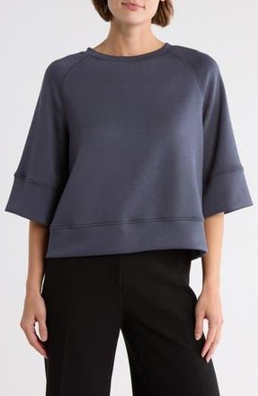 T Tahari Scuba Knit Sweatshirt in Dark Storm at Nordstrom Rack, Size X-Small