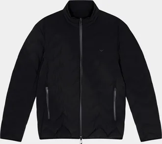 Emporio Armani Men & apos;s Down Chevron-Quilted Nylon Jacket