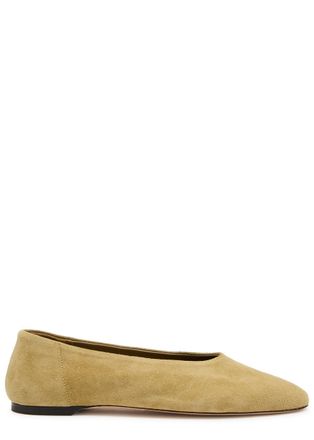 Toteme Slip Suede Ballerina Flats - Camel - 37 (IT37 / UK4)