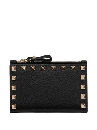 Valentino Garavani Rockstud portemonnee met rits - Zwart