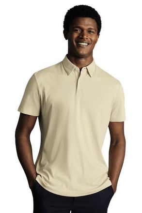 CHARLES TYRWHITT Smart Jersey Polo in Light Tan at Nordstrom, Size Large
