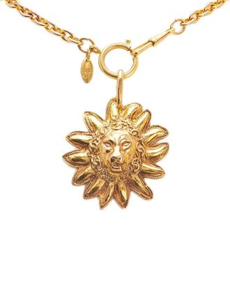 Chanel 1970-1980 Gold Plated Leo Lion Sun Medallion Necklace costume necklace - women - Gold Plated - One Size