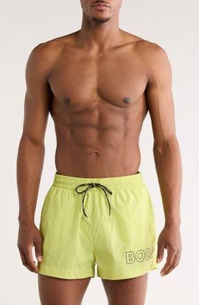 BOSS Mooneye Swim Trunks in Light/Pastel Green at Nordstrom Rack, Size Xx-Large
