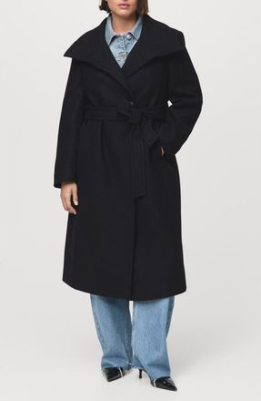 Mango Manteco Virgin Wool Blend Coat in Black at Nordstrom, Size X-Small