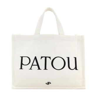Patou Tote Bags, female, White, Size: ONE SIZE Medium Logo Tote