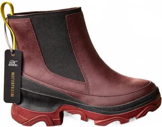 Sorel Womens Brex Chelsea Wp Boot In New Cinder, Black