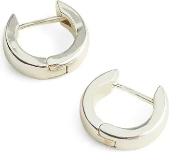 Madewell Classic Huggie Hoop Earrings in Warm Silver at Nordstrom