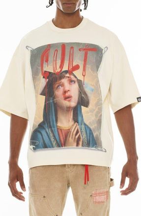 Cult of Individuality Poor Social Skills Oversize Graphic T-Shirt in Winter White at Nordstrom, Size X-Large
