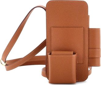 Herm&egrave;s Hermesway Phone Case Crossbody Bag Epsom clutch bag - Marrone