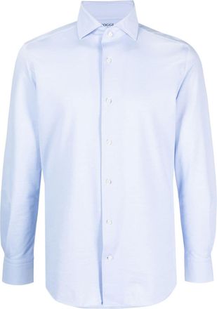 Boggi Milano Japanese Jersey button-up shirt - men - Polyester/Cotton - XXXL - Blue