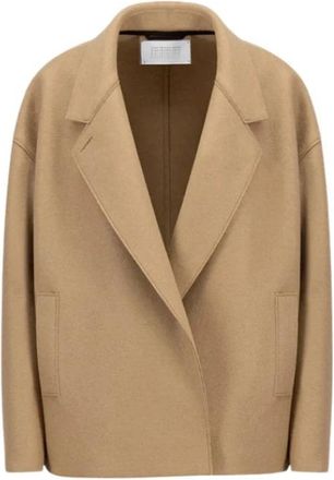 Harris Wharf London Oversized Jas van Geperste Wol - Dames - Blazers - Bruin - S - Wol - Jassen