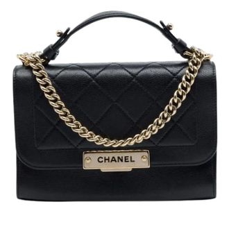 Chanel Pre-owned Click Flap Handbag - Dames - Pre-owned - Zwart - Maat: ONE Size Leer