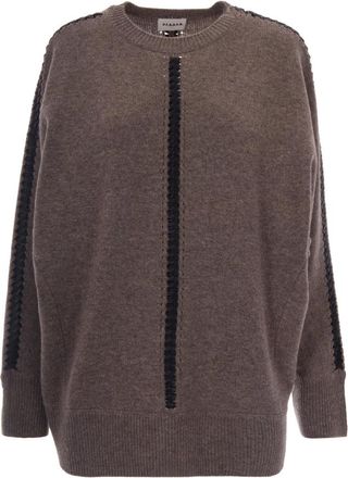 P.A.R.O.S.H. Trui met ronde hals - Dames - Ronde hals truien - Bruin - XS - Wol - Truien & Vesten