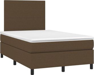 vidaXL Cama Box Spring Con Colch&oacute;n Tela Marr&oacute;n Oscuro 120x190 Cm Vidaxl