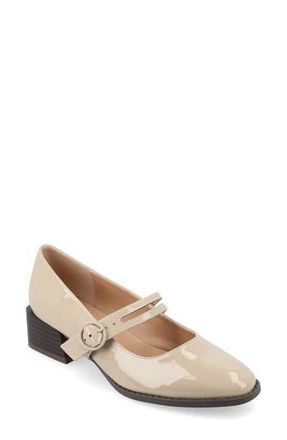Journee Collection Savvi Mary Jane Pump in Patent/taupe at Nordstrom Rack, Size 8.5