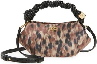 Ganni Mini Bou Taffeta Top Handle Bag in Burro at Nordstrom