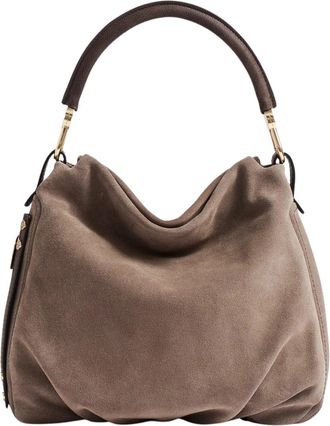 Borbonese Borsa Hobo S Small Soft Split Suede Hobo Bag